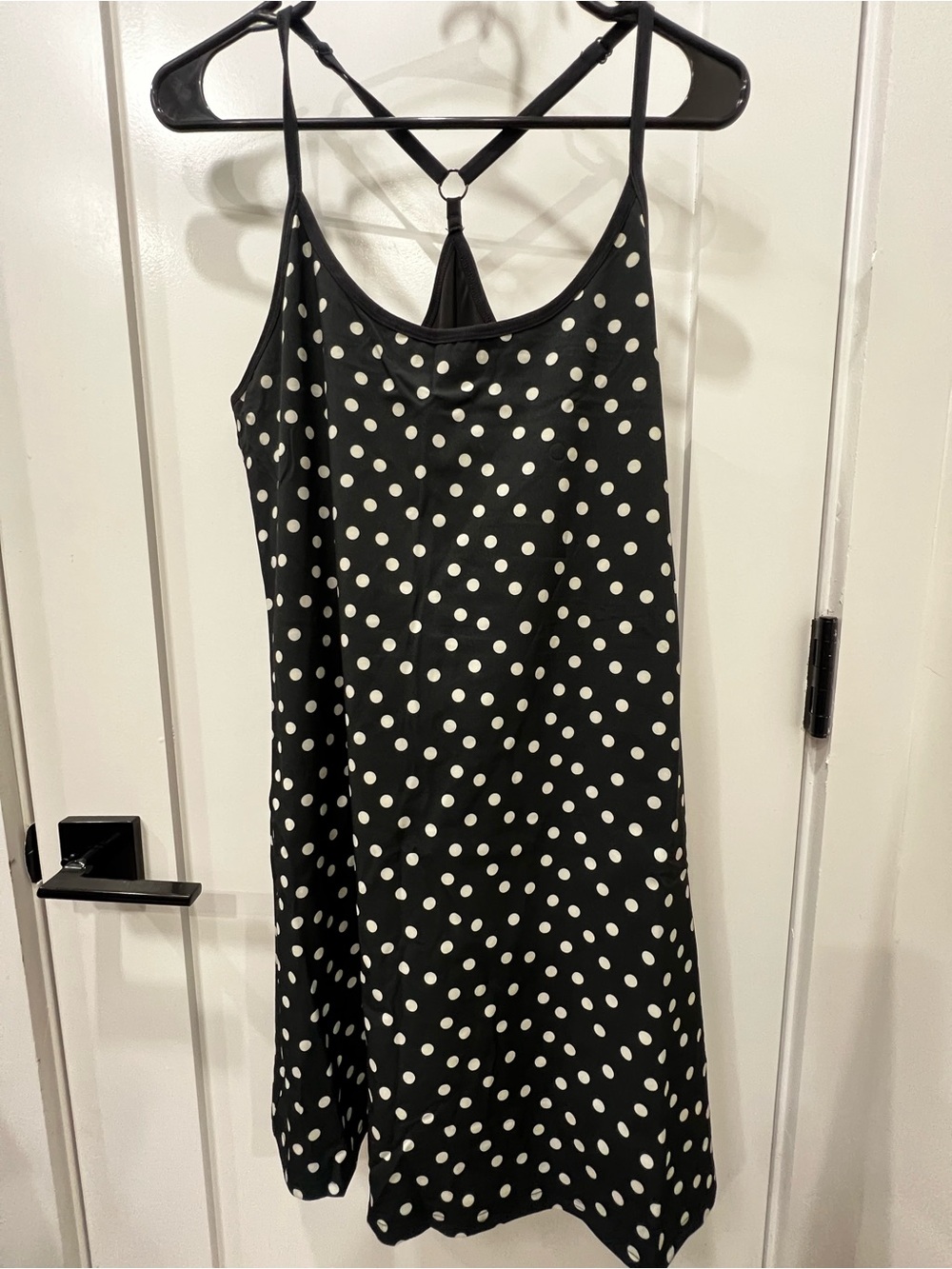 Max Studio Black Polka Dot Mini Slip Dress